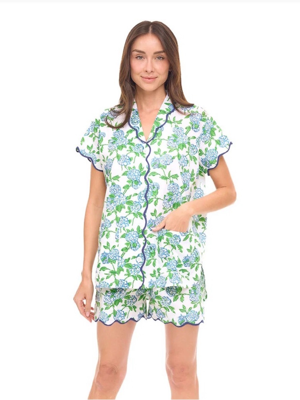 Heidi Carey Hydrangea short sleeve Pajamas with Shorts size XXL